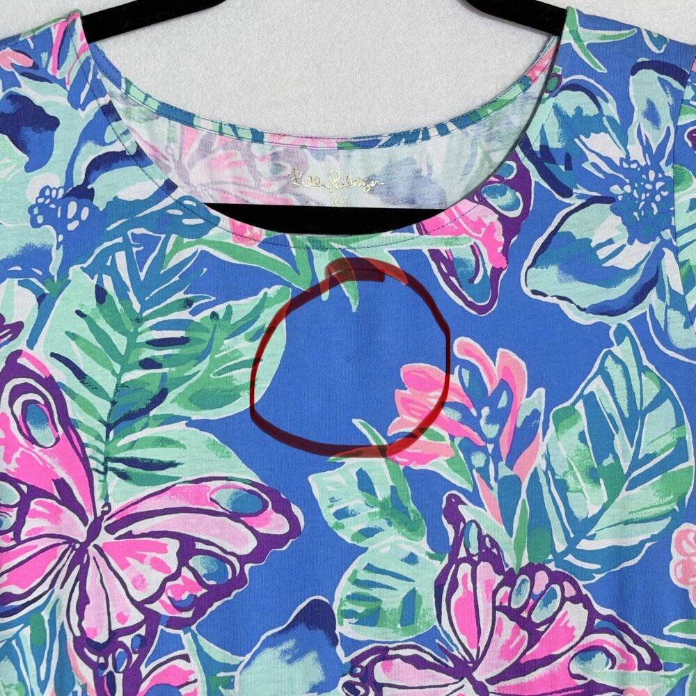 Lilly Pulitzer Blue Isle Be Back Butterfly Tiered Jodee Swing Dress Size XS - Picture 10 of 10